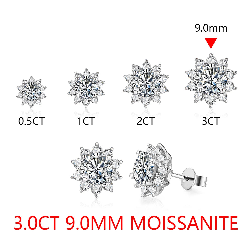 6.5mm Snowflake Stud Earrings