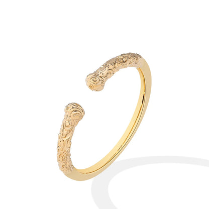 Golden Hoop Engraved Ring