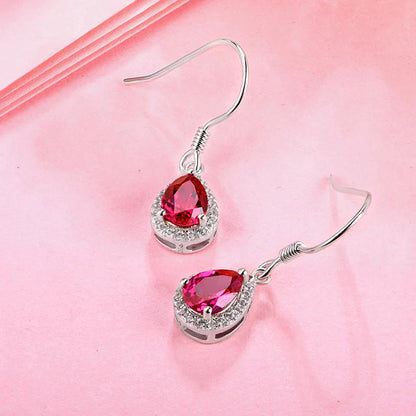 Ruby, Amethyst, Topaz & Zultanite Drop Earrings