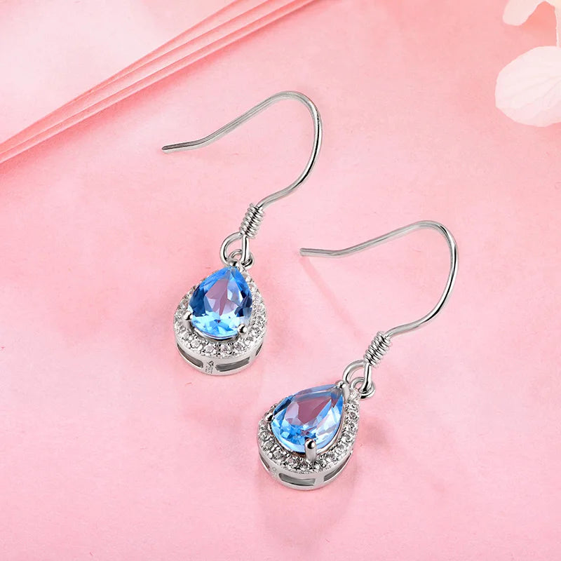 Ruby, Amethyst, Topaz & Zultanite Drop Earrings