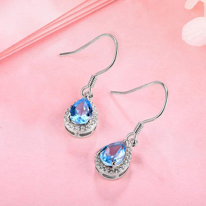 Ruby, Amethyst, Topaz & Zultanite Drop Earrings