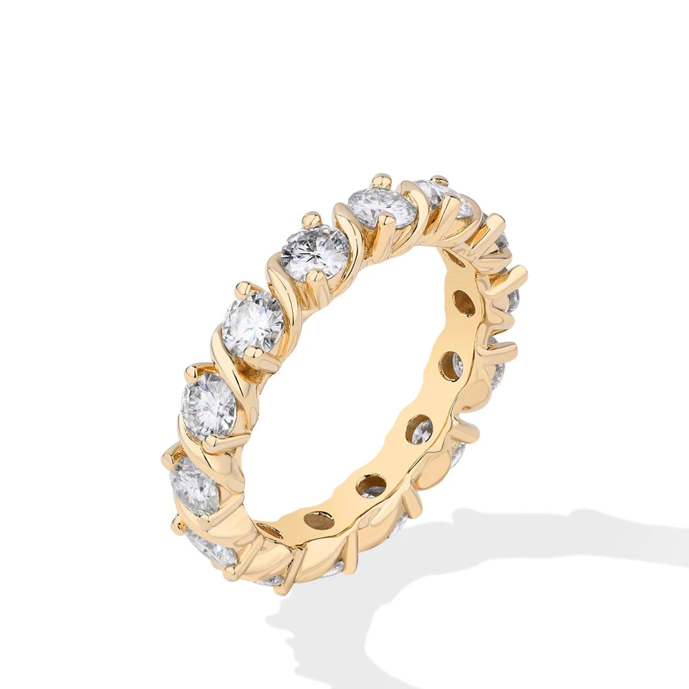 Full Moissanite Round Cut Ring