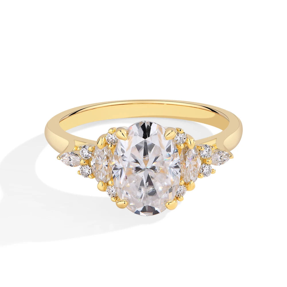 Luxury Oval Cut D VVS1 Moissanite Diamond Ring