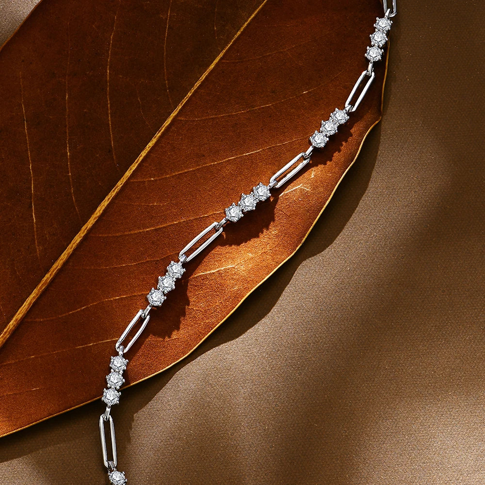 3.0mm Round Cut Moissanite Bracelet