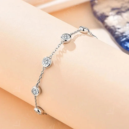 4.0mm D-Color Diamond-Like Gemstones Bracelet