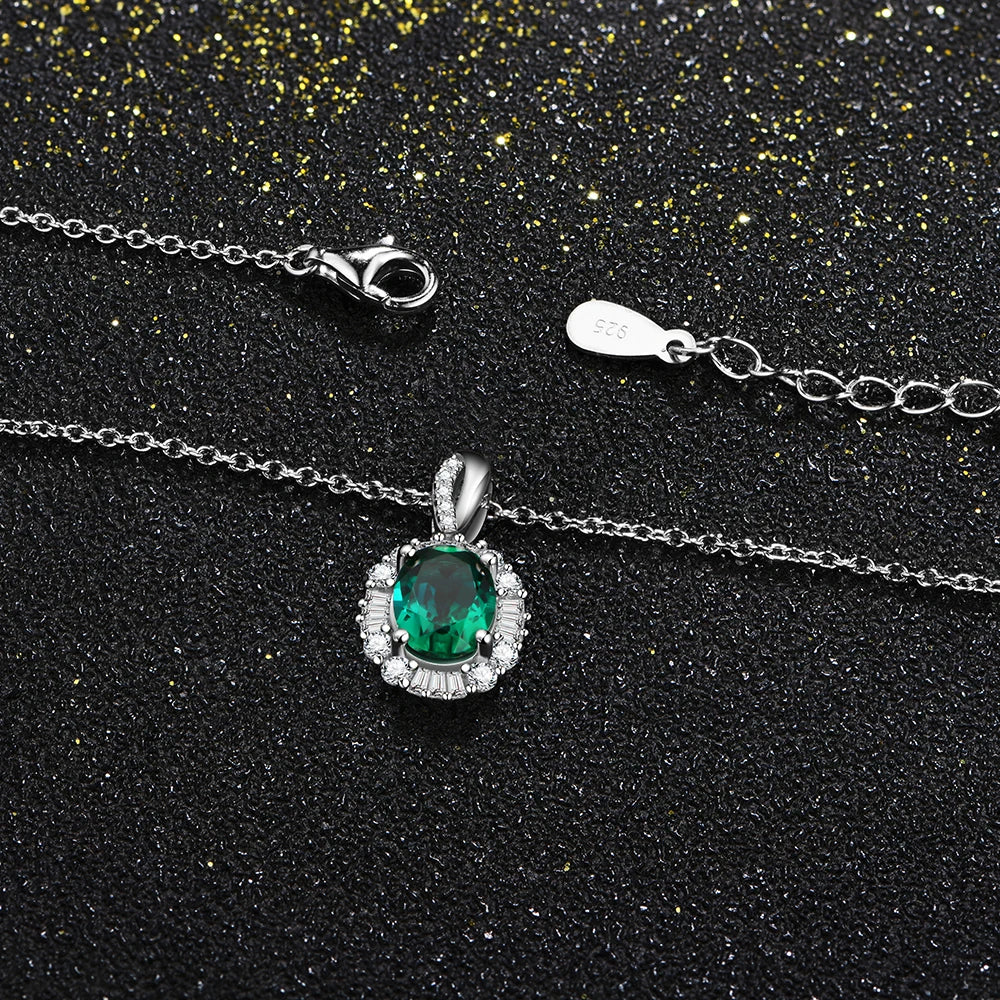 1.0 Carat Emerald Pendant Necklace