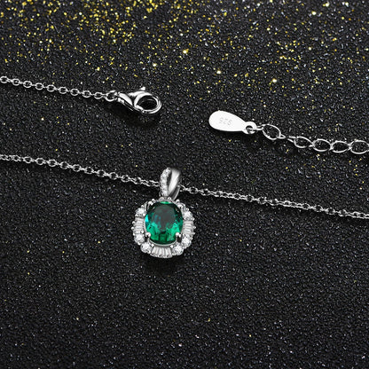 1.0 Carat Emerald Pendant Necklace