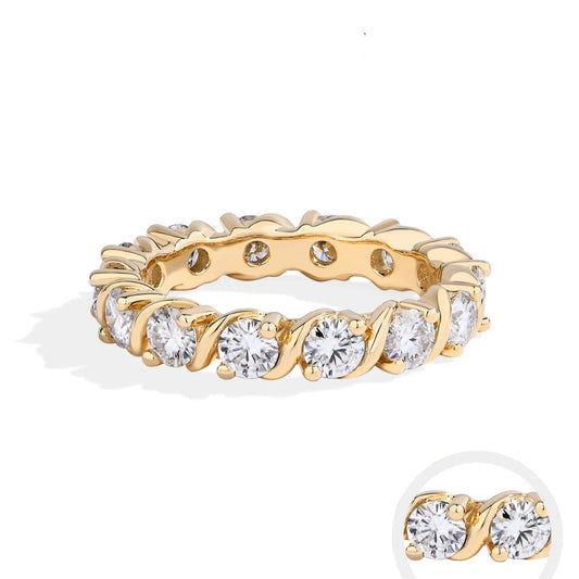 Full Moissanite Round Cut Ring