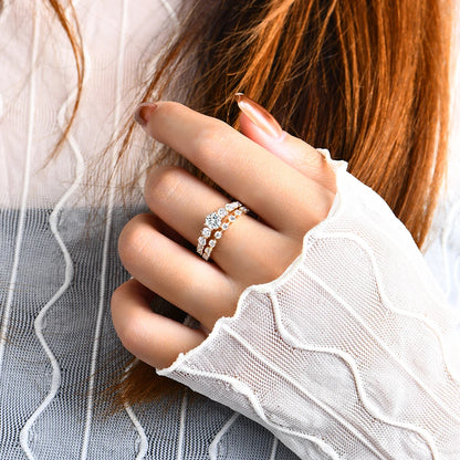 Solid 10K Round Cut Moissanite Ring