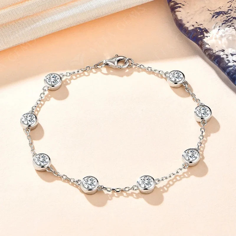 4.0mm D-Color Diamond-Like Gemstones Bracelet