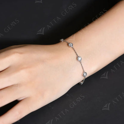 4.0mm D-Color Diamond-Like Gemstones Bracelet