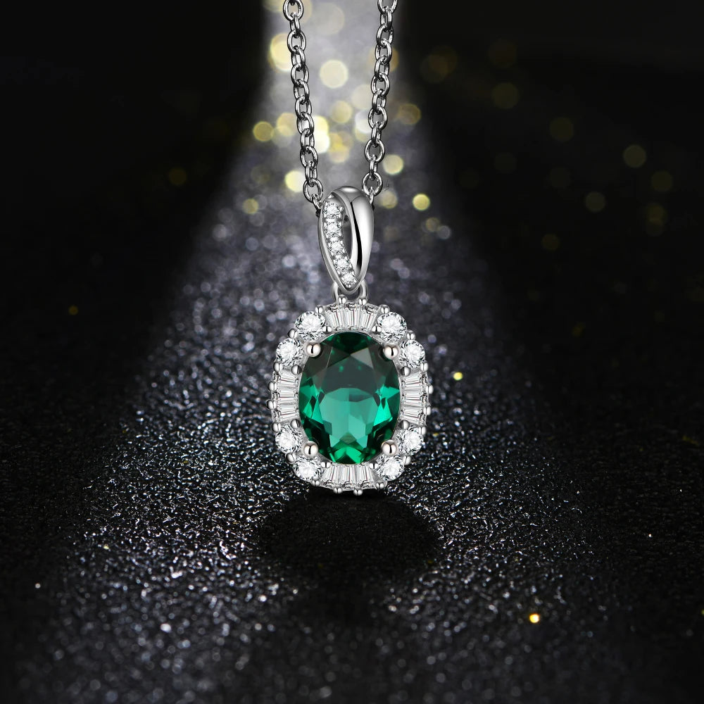 1.0 Carat Emerald Pendant Necklace
