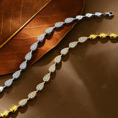 Luxury Pear-Shaped Moissanite Bracelet
