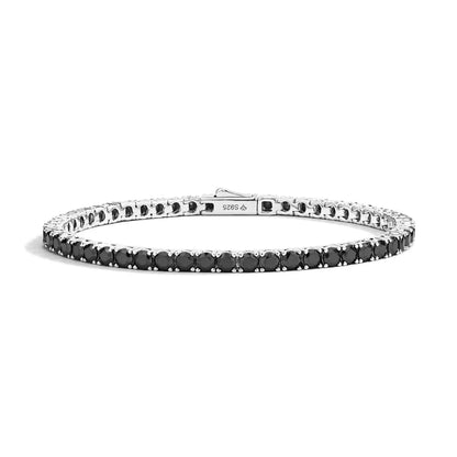 Top Quality Round Cut Black Moissanite Tennis Bracelet