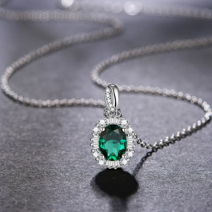 1.0 Carat Emerald Pendant Necklace