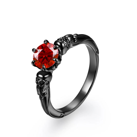 925 Sterling Silver Round Cut 6.5mm Colorful Ring