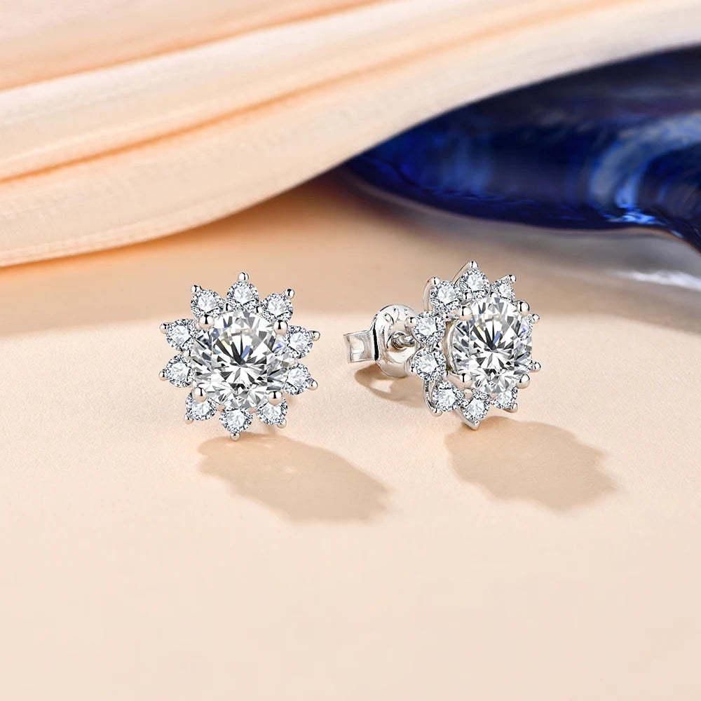6.5mm Snowflake Stud Earrings