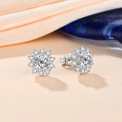 6.5mm Snowflake Stud Earrings