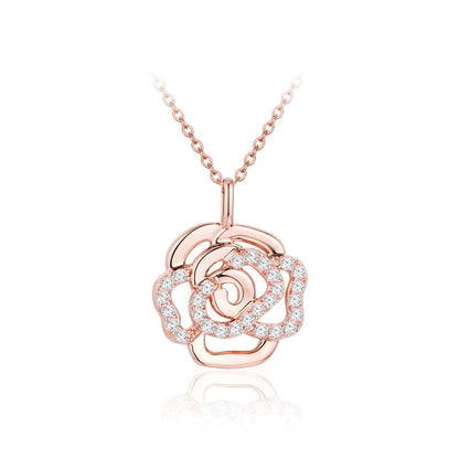 Real Moissanite Flower Pendant Necklace