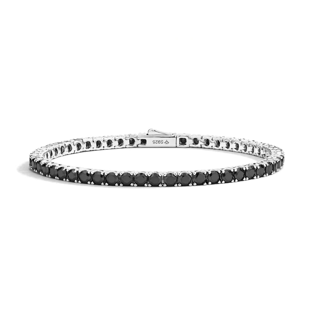 Top Quality Round Cut Black Moissanite Tennis Bracelet