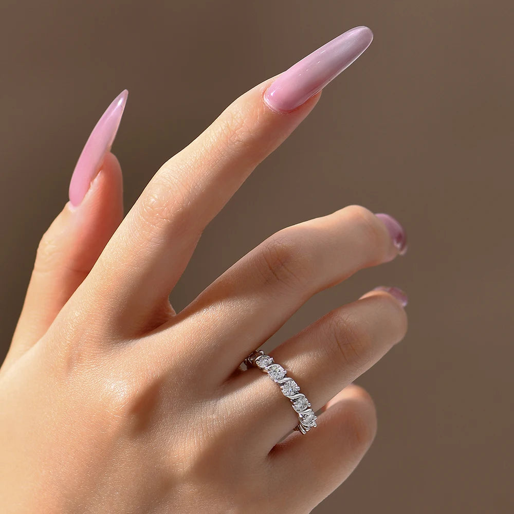 Full Moissanite Round Cut Ring