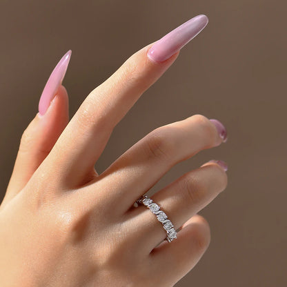 Full Moissanite Round Cut Ring