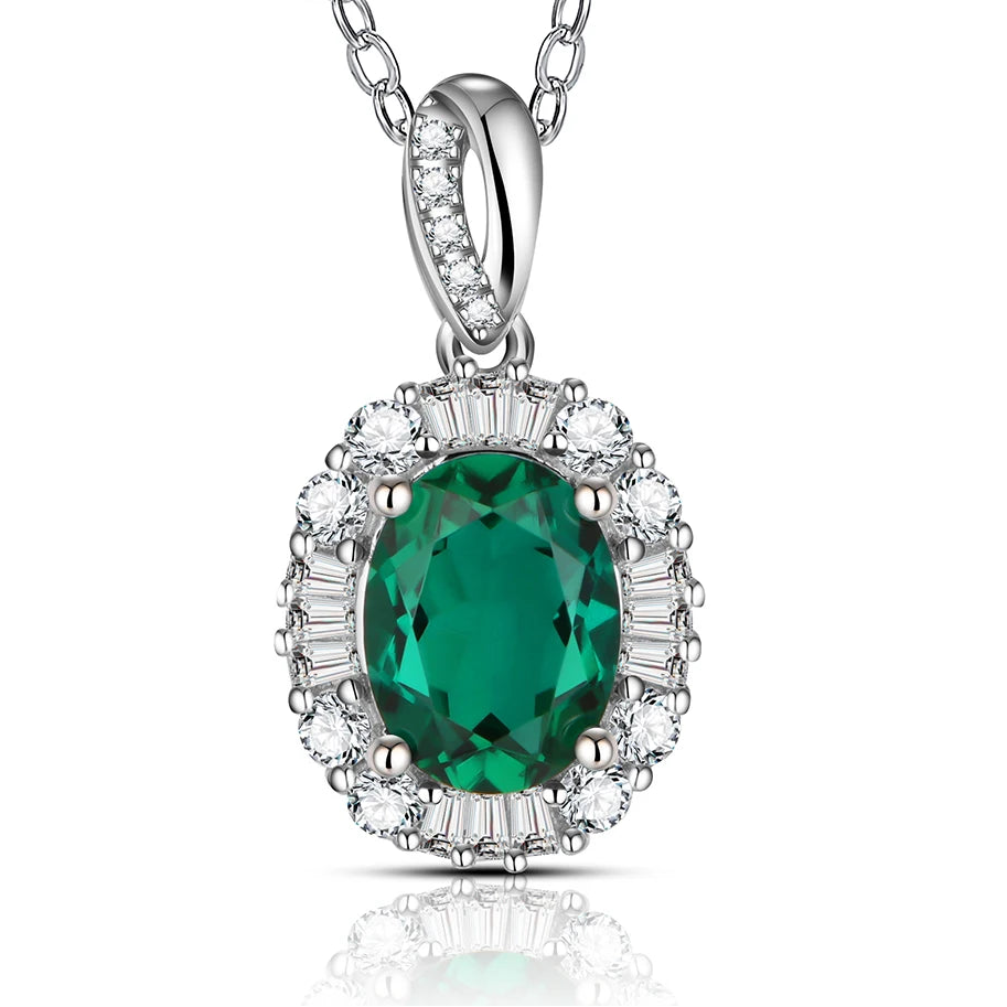 1.0 Carat Emerald Pendant Necklace