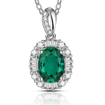 1.0 Carat Emerald Pendant Necklace