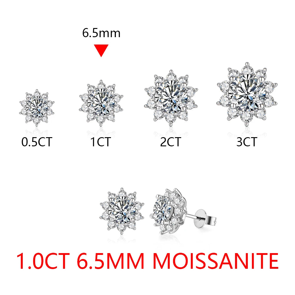6.5mm Snowflake Stud Earrings