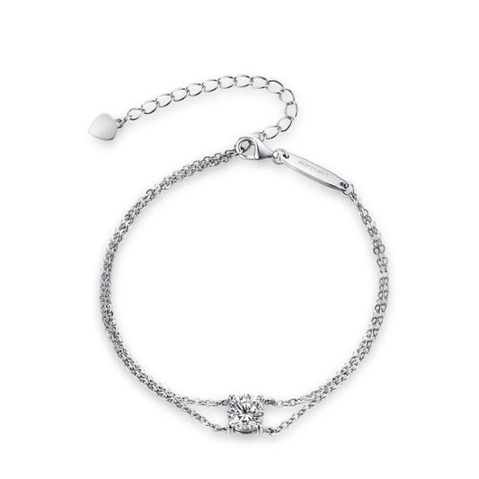 1.0CT Round Cut Moissanite Bracelet