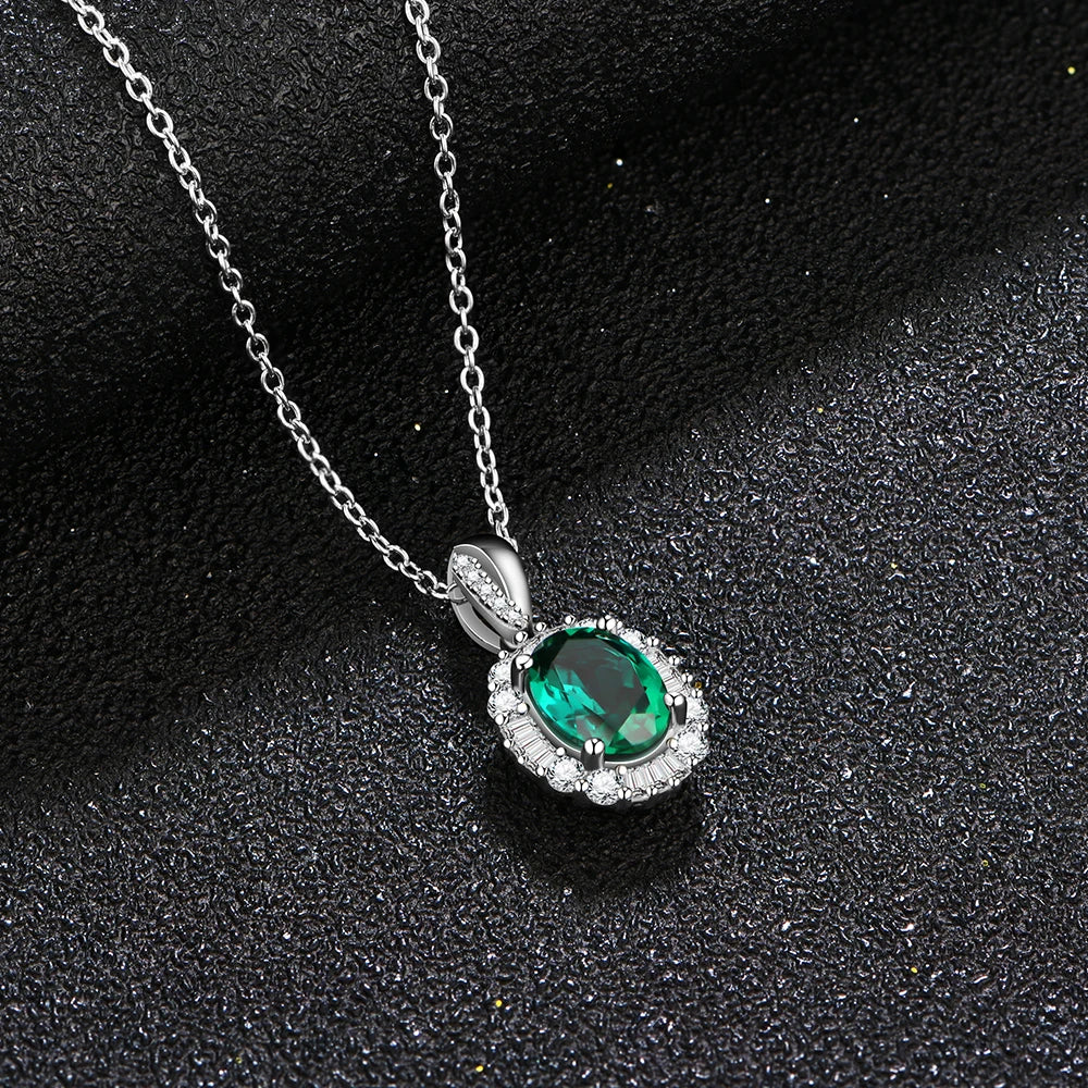 1.0 Carat Emerald Pendant Necklace