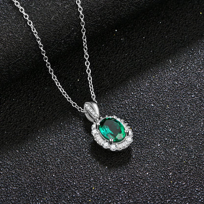 1.0 Carat Emerald Pendant Necklace