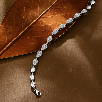 Luxury Pear-Shaped Moissanite Bracelet