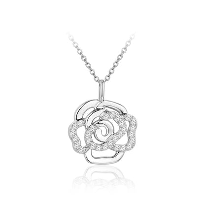 Real Moissanite Flower Pendant Necklace