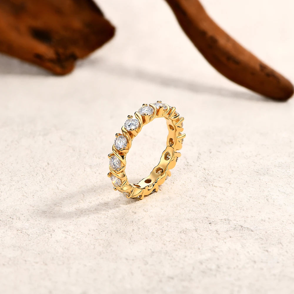 Full Moissanite Round Cut Ring