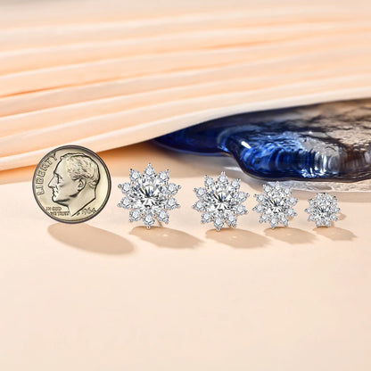 6.5mm Snowflake Stud Earrings