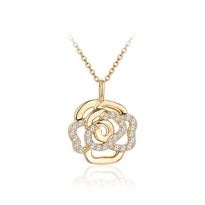 Real Moissanite Flower Pendant Necklace