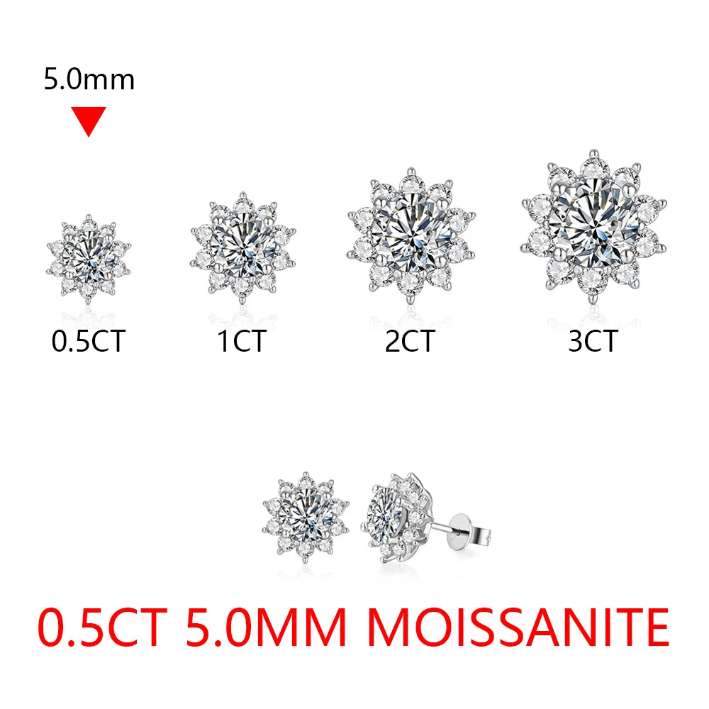 6.5mm Snowflake Stud Earrings