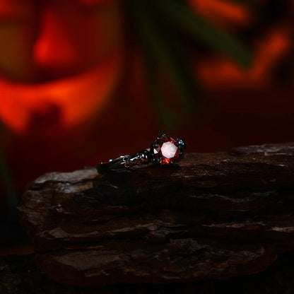 925 Sterling Silver Round Cut 6.5mm Colorful Ring