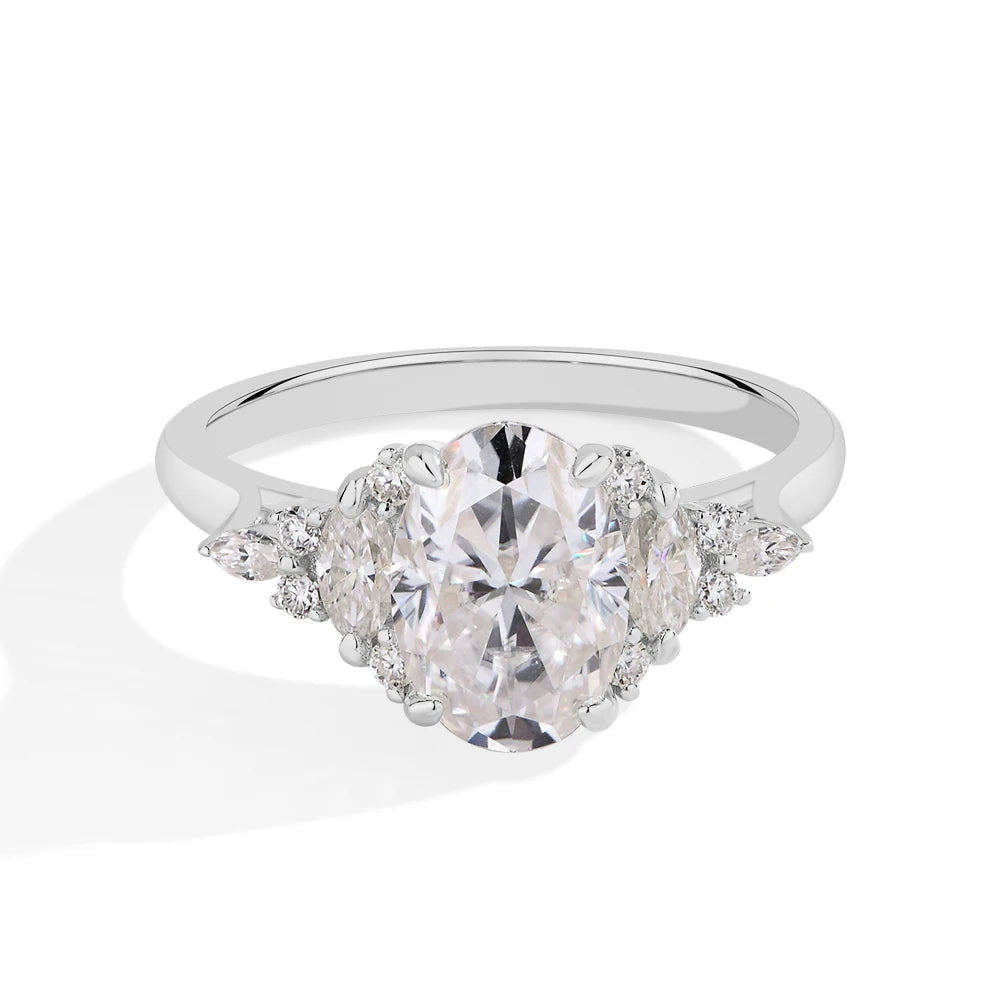 Luxury Oval Cut D VVS1 Moissanite Diamond Ring