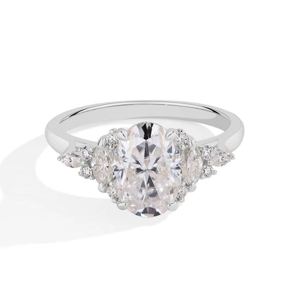 Luxury Oval Cut D VVS1 Moissanite Diamond Ring