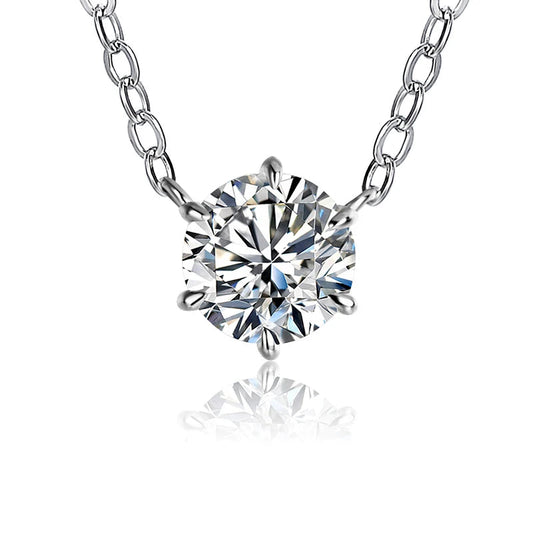925 Sterling Silver Moissanite Pendant Necklace