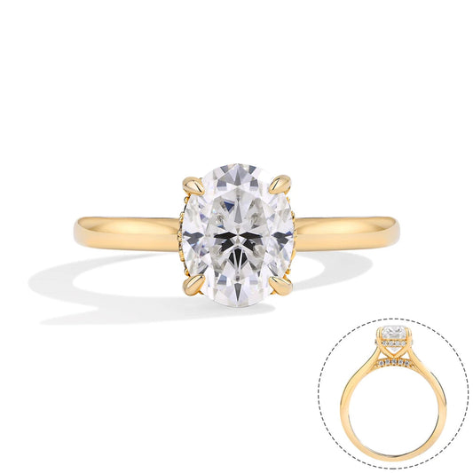 2.0CT Oval Cut Moissanite Halo Ring