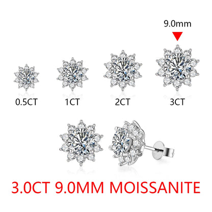 6.5mm Snowflake Stud Earrings