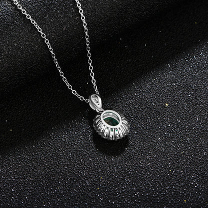 1.0 Carat Emerald Pendant Necklace